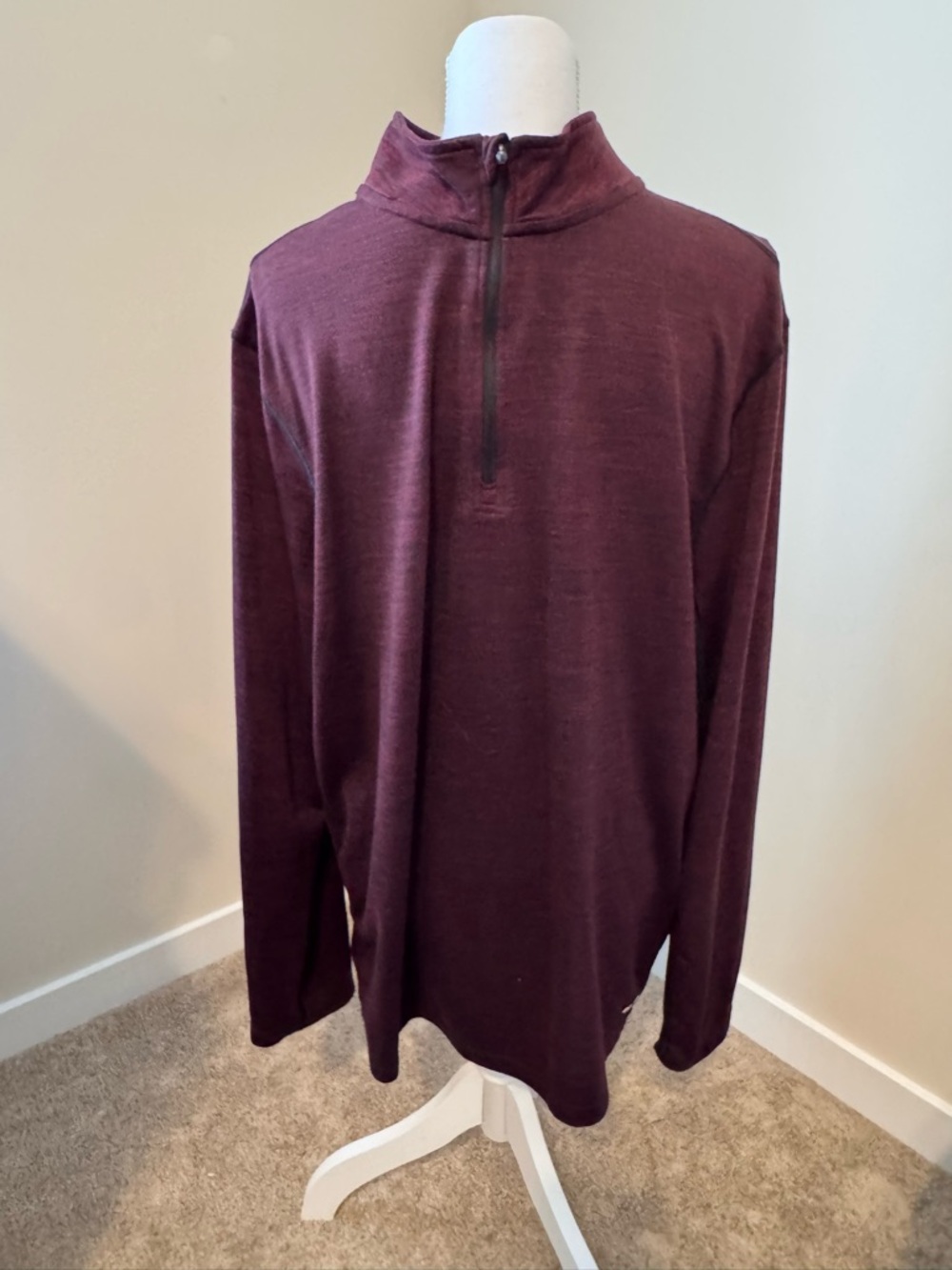 Men's Burgundy Quarter-Zip Sweater